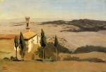 Jean Baptiste Camille Corot  - paintings - Volterra Church and Bell Tower