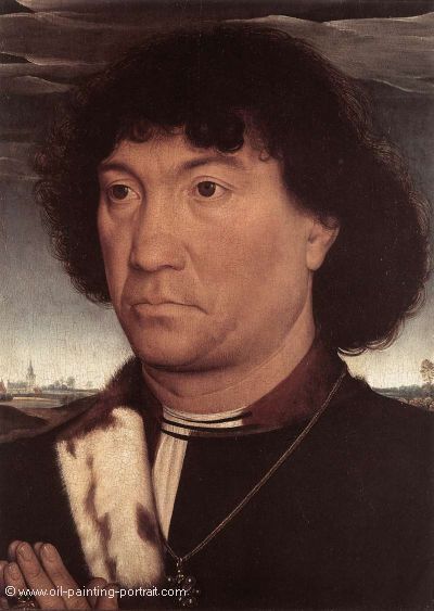Portrait of a Man at Prayer before a Landscape