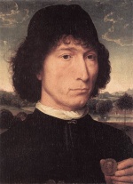 Hans Memling - paintings - Portrait of a Man with a Roman Coin