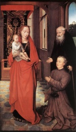 Hans Memling - Bilder Gemälde - Virgin and Child with Saint Anthony the Abbot and a Donor