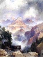 Thomas Moran - Bilder Gemälde - A Showrey Day Grand Canyon