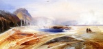 Thomas  Moran - Peintures - Geysers dans le parc de Yellowstone