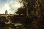 Thomas  Moran - Peintures - Traversée du ruisseau près de Plainfield New Jersey