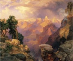Thomas Moran  - Peintures - Grand Canyon avec arcs-en-ciel