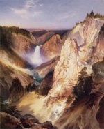 Thomas Moran  - Peintures - Grandes chutes de Yellowstone