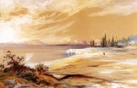 Thomas Moran  - Peintures - Sources chaudes sur la rive du lac Yellowstone