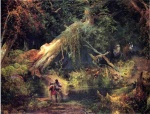 Thomas  Moran  - Peintures - Chasse aux esclaves, Dismal Swamp, Virginie