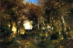 Thomas  Moran  - Peintures - Mare dans la forêt 