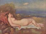 Pierre Auguste Renoir  - Peintures - Dormeuse en bord de mer