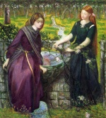 Dante Gabriel Rossetti - paintings - Dantes Vision of Rachel and Leah