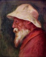 Pierre Auguste Renoir  - Peintures - Autoportrait avec chapeau blanc