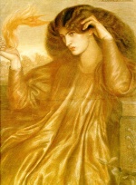 Dante Gabriel Rossetti  - Peintures - La Dame de la Flamme
