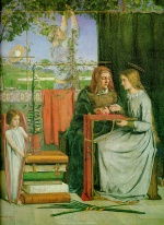 Dante Gabriel Rossetti  - Peintures - L'Enfance de la Vierge