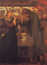 Dante Gabriel Rossetti  - Bilder Gemälde - Tristram and Isolde Drinking the Love Potion