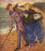 Dante Gabriel Rossetti  - Peintures - Écrivant sur le sable