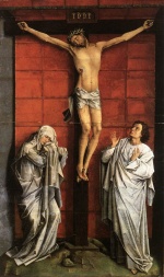 Rogier van der Weyden - Bilder Gemälde - Christ on the Cross with Mary and St. John