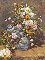 Pierre Auguste Renoir  - Peintures - Nature morte avec un grand vase 