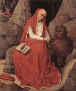 Rogier Van der Weyden  - Bilder Gemälde - St. Jerome and the Lion