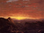 Frederic Edwin Church - paintings - Morning looking over the Hudson Valley from Catskill Mountains