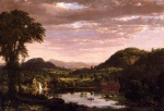 Frederic Edwin Church - paintings - New England Landscape (Evening after a Storm)