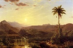 Frederic Edwin Church  - Peintures - Lever de soleil sur les Cordillères 