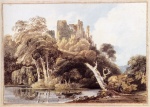 Thomas Girtin - Peintures - Berry Pomeroy Castle (Devon)