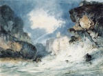 Thomas Girtin - paintings - Dunnottar Castle Scotland in a Thunderstorm