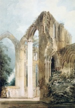 Thomas Girtin - paintings - Interior of Foutains Abbey