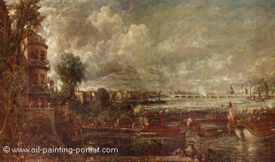 Blick auf die Waterloo Bruecke von Whitehall Stairs