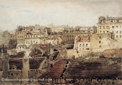 Paris (View of Roofs looking toward Montmartre)