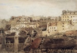 Thomas Girtin  - paintings - Paris (View of Roofs looking toward Montmartre)