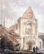 Thomas Girtin  - Peintures - Façade ouest de l'abbaye de Jedburgh (Ecosse)