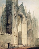Thomas Girtin  - paintings - The West Front of Peterborough Cathedral