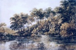 Thomas Girtin  - Peintures - Arbres et étang près de Bromley (Kent)