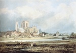 Thomas Girtin  - paintings - York Minster from the South-East with Layerthorpe Bridge