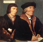 Hans Holbein - Bilder Gemälde - Double Portrait of Sir Thomas Godsalve and his Son John