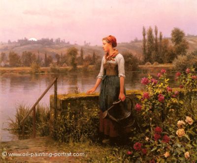 A Women with a Watering Can by the River