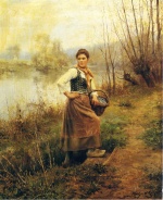 Daniel Ridgway Knight - paintings - Country Girl