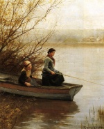 Daniel Ridgway Knight - paintings - Fishing