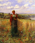 Daniel Ridgway Knight - paintings - Gathering Wheat