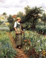 Daniel Ridgway Knight - paintings - In the Garden