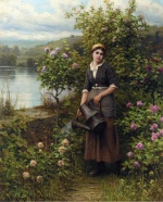 Daniel Ridgway Knight - paintings - Watering the Garden