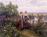 Daniel Ridgway Knight - paintings - Maria and Magdeleine on the Terrace