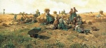 Daniel Ridgway Knight  - paintings - Peasants Lunching in a Field