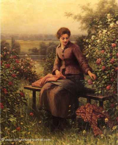 Seated Girl with Flowers