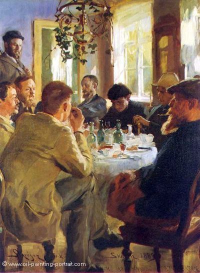 Almuerzo con pintores de Skagen