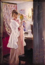 Peder Severin Kroyer - Peintures - Marie en el espejo
