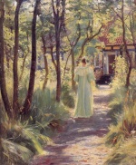 Peder Severin Kroyer - Peintures - Marie au jardin