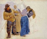 Peder Severin Krøyer  - paintings - Mujeres y pescadores de Hornbaek