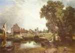 John Constable - paintings - Schleuse und Muehle in Dedham